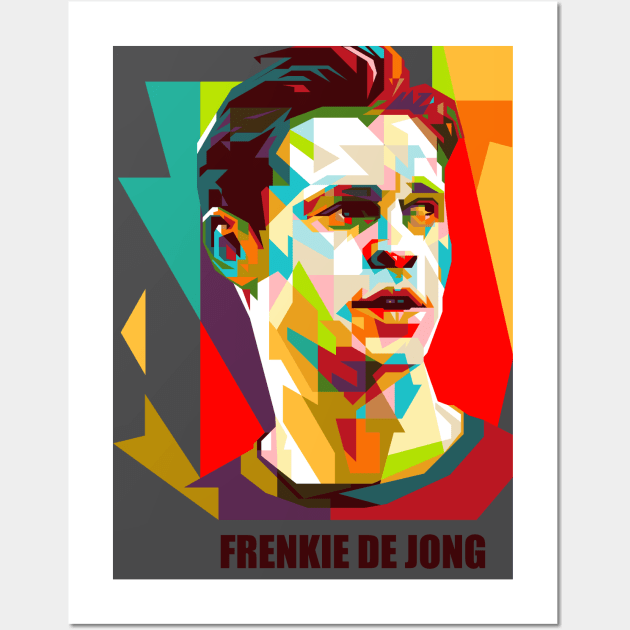 Frenkie De Jong WPAP colourfull Wall Art by Kiflipelu25